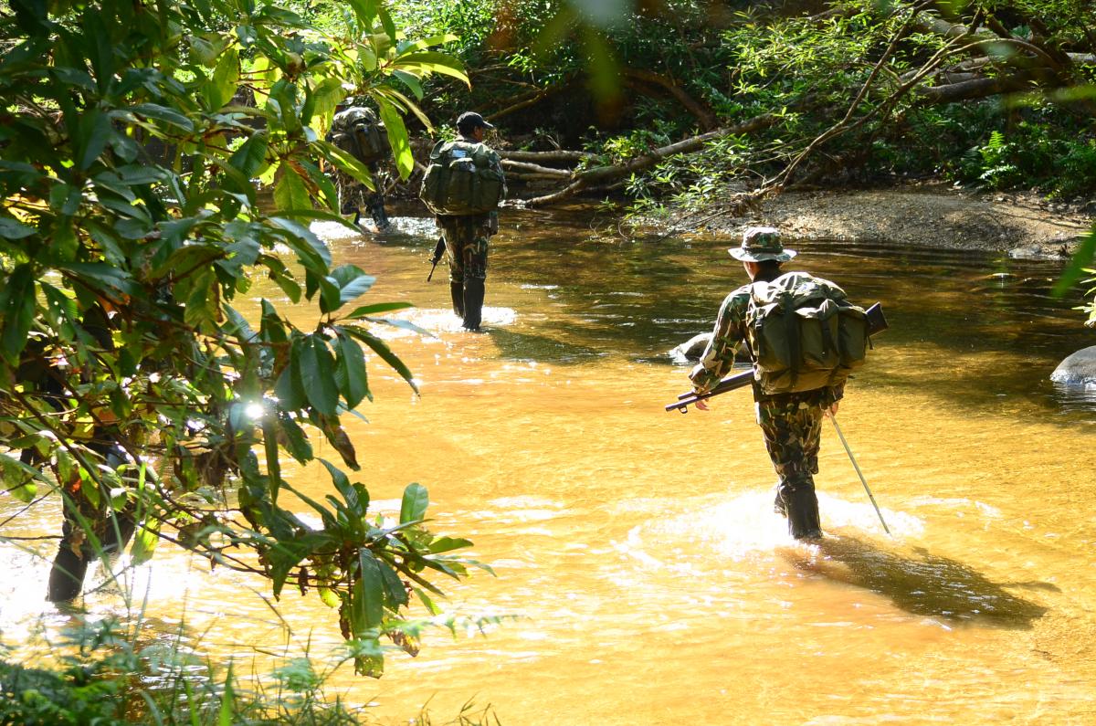 Patrouillengang durch den Dschungel